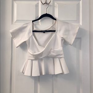 Carbon38 Peplum White Top